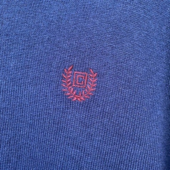 NEW Chaps Men’s  Blue Sweater Size Large Red Logo - Picture 4 of 6